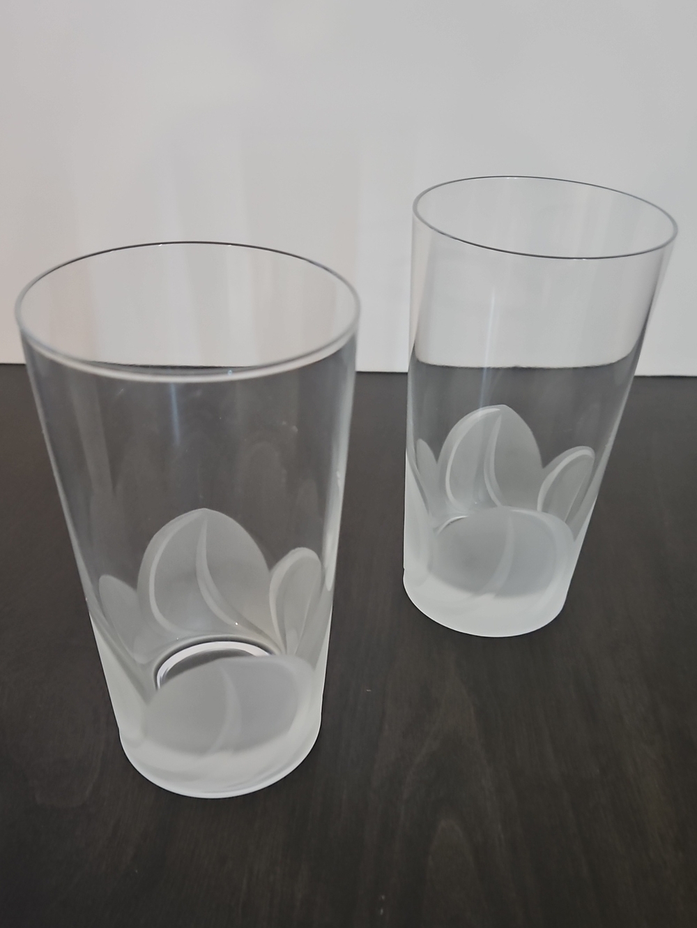 Set of 2 Durand Florence Highball Fashioned Frosted Glass